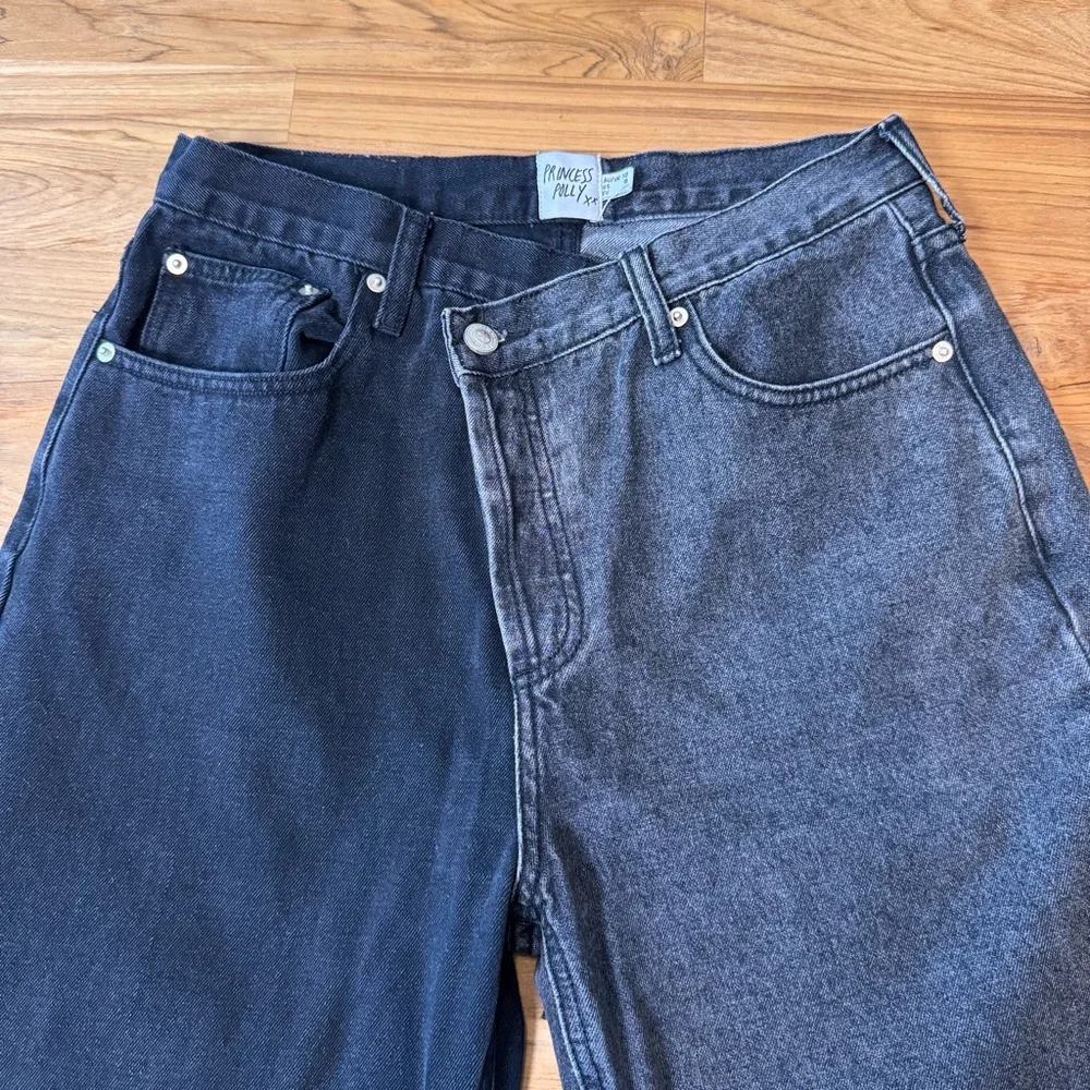 Princess Polly Two Tone Black Denim Jeans Women’s 8 100% Cotton - Picture 4 of 12